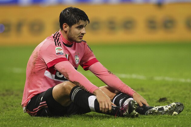 GENOA, ITALY - JANUARY 10:  Alvaro Morata of Juventus FC looks on during the Serie A match between UC Sampdoria and Juventus FC at Stadio Luigi Ferraris on January 10, 2016 in Genoa, Italy.  (Photo by Marco Luzzani/Getty Images)