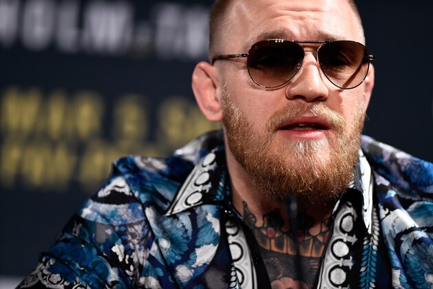 LAS VEGAS, NV - JANUARY 20:  UFC featherweight champion and lightweight challenger Conor McGregor of Ireland interacts with the media during the UFC 197 on-sale press conference event inside MGM Grand Hotel & Casino on January 20, 2016 in Las Vegas, Nevada. (Photo by Jeff Bottari/Zuffa LLC/Zuffa LLC via Getty Images)