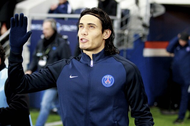 PARIS, FRANCE - JANUARY 19:  Edinson Cavani  of Paris Saint-Germain pray before the French   Cup between Paris Saint-Germain and Toulouse FC at Parc Des Princes on january 19, 2016 in Paris, France.  (Photo by Xavier Laine/Getty Images)