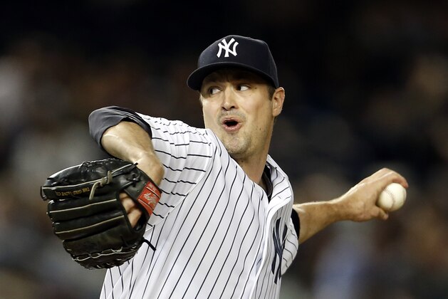 New York Yankees' Andrew Miller delivers a pitch during the ninth inning of a baseball game against the Chicago White Sox on Thursday, Sept. 24, 2015, in New York. The Yankees defeated the White Sox 3-2. (AP Photo/Adam Hunger) New York Yankees' Andrew Miller delivers a pitch during the ninth inning of a baseball game against the Chicago White Sox on Thursday, Sept. 24, 2015, in New York. The Yankees defeated the White Sox 3-2. (AP Photo/Adam Hunger)