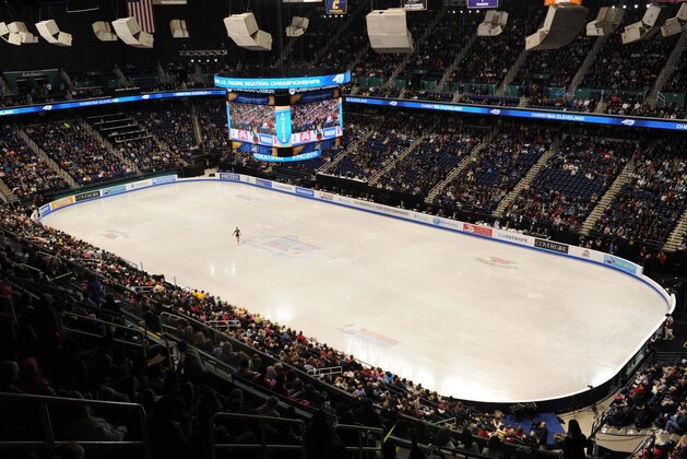 Jan 24, 2015; Greensboro, NC, USA; A general view during the ladies free skate in the U.S. Figure Skating Championship at Greensboro Coliseum Complex. Mandatory Credit: Evan Pike-USA TODAY Sports