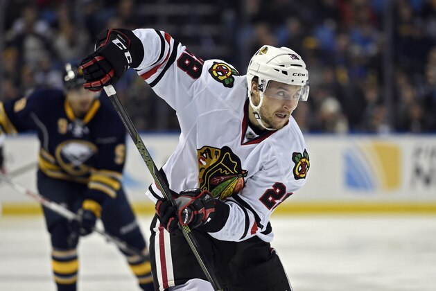 BUFFALO, NY - DECEMBER 19: Ryan Garbutt #28 of the Chicago Blackhawks skates up the ice during the game against the Buffalo Sabres at the First Niagara Center on December 19, 2015 in Buffalo, New York. (Photo by Tom Brenner/ Getty Images) BUFFALO, NY - DECEMBER 19: Ryan Garbutt #28 of the Chicago Blackhawks skates up the ice during the game against the Buffalo Sabres at the First Niagara Center on December 19, 2015 in Buffalo, New York. (Photo by Tom Brenner/ Getty Images)