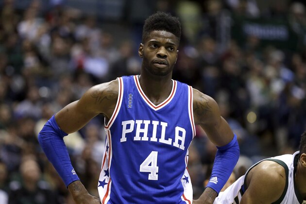 Philadelphia 76ers' Nerlens Noel during an NBA basketball game against the Milwaukee Bucks Wednesday, Dec. 23, 2015, in Milwaukee. (AP Photo/Aaron Gash)