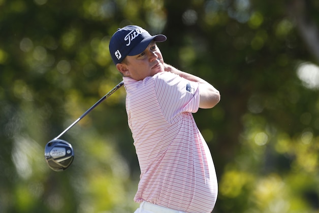 Jan 17, 2016; Honolulu, HI, USA; PGA golfer Jason Dufner tees off on the first hole during the final round of the Sony Open in Hawaii golf tournament at Waialae Country Club. Mandatory Credit: Brian Spurlock-USA TODAY Sports
