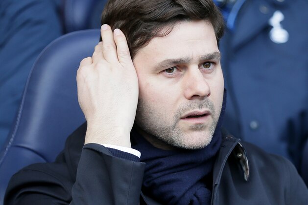 Tottenham manager Mauricio Pochettino looks across the pitch before the English Premier League soccer match between Tottenham Hotspur and Sunderland at White Hart Lane in London, Saturday Jan. 16, 2016. (AP Photo/Tim Ireland)