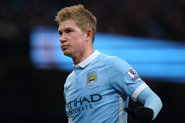 MANCHESTER, ENGLAND - JANUARY 16:  Kevin De Bruyne of Manchester City during the Barclays Premier League match between Manchester City and Crystal Palace at the Etihad Stadium on January 16, 2016 in Manchester, England.  (Photo by Matthew Ashton - AMA/Getty Images)