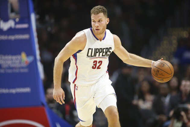 Los Angeles Clippers' Blake Griffin dribbles against the Milwaukee Bucks during the first half of an NBA basketball game, Wednesday, Dec. 16, 2015, in Los Angeles. (AP Photo/Danny Moloshok)