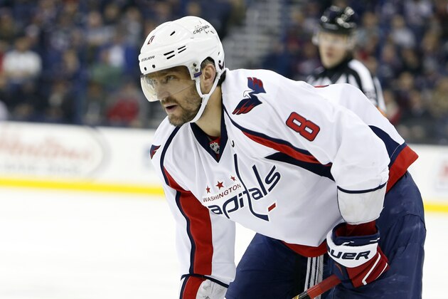 Washington Capitals' Alex Ovechkin, of Russia, plays against the Columbus Blue Jackets during an NHL hockey game Tuesday, Jan. 19, 2016, in Columbus, Ohio. (AP Photo/Jay LaPrete)