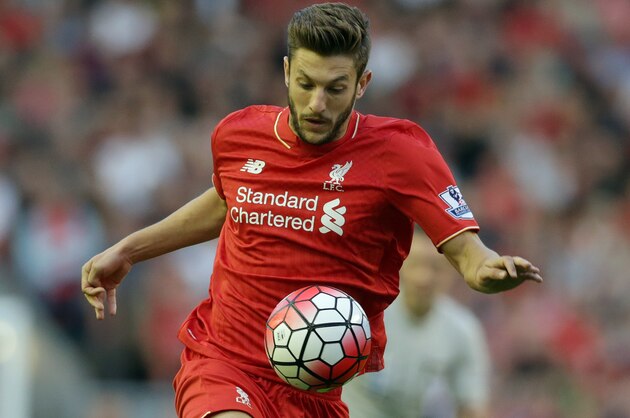 Liverpool's Adam Lallana in action during their English Premier League soccer match against Bournemouth at Anfield in Liverpool, England, Monday Aug. 17, 2015. (AP Photo/Clint Hughes)