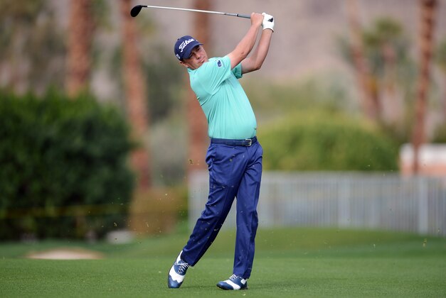Jan 23, 2016; La Quinta, CA, USA; Jason Dufner hits a fairway shot on the 11th hole during the third round of the CareerBuilder Challenge at La Quinta Country Club. Mandatory Credit: Joe Camporeale-USA TODAY Sports