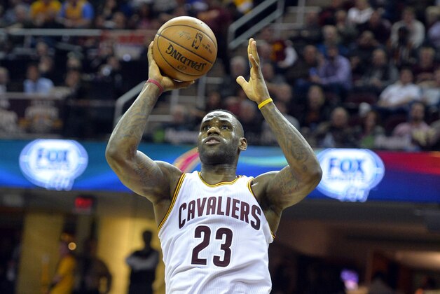 Jan 21, 2016; Cleveland, OH, USA; Cleveland Cavaliers forward LeBron James (23) shoots in the third quarter against the Los Angeles Clippers at Quicken Loans Arena. Mandatory Credit: David Richard-USA TODAY Sports