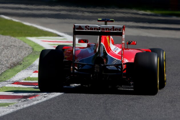 MONZA, ITALY - SEPTEMBER 05:  Kimi Raikkonen of Finland and Ferrari drives during final practice for the Formula One Grand Prix of Italy at Autodromo di Monza on September 5, 2015 in Monza, Italy.  (Photo by Charles Coates/Getty Images)