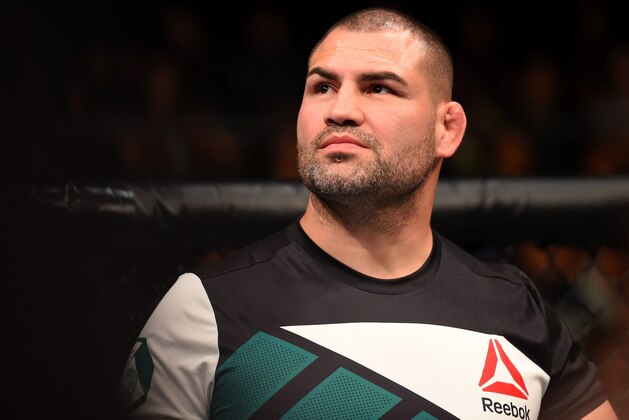 MONTERREY, MEXICO - NOVEMBER 21:  Former UFC heavyweight champion Cain Velasquez is seen in the corner of Gabriel Benitez after his featherweight bout during the UFC Fight Night event at Arena Monterrey on November 21, 2015 in Monterrey, Mexico.  (Photo by Jeff Bottari/Zuffa LLC/Zuffa LLC via Getty Images)
