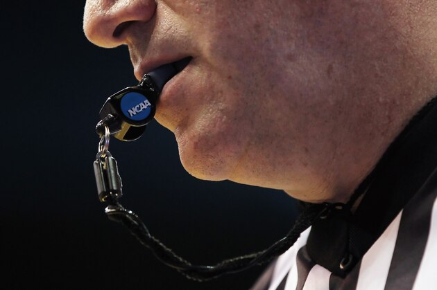 LAWRENCE, KS - MARCH 02:  A detail of a referee's whistle during the game between the Texas A&M Aggies and the Kansas Jayhawks on March 2, 2011 at Allen Fieldhouse in Lawrence, Kansas.  (Photo by Jamie Squire/Getty Images)