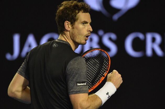 Britain's Andy Murray celebrates a game during his men's singles match against Australia's Bernard Tomic on day eight of the 2016 Australian Open tennis tournament in Melbourne on January 25, 2016. AFP PHOTO / SAEED KHAN-- IMAGE RESTRICTED TO EDITORIAL USE - STRICTLY NO COMMERCIAL USE / AFP / SAEED KHAN (Photo credit should read SAEED KHAN/AFP/Getty Images) Britain's Andy Murray celebrates a game during his men's singles match against Australia's Bernard Tomic on day eight of the 2016 Australian Open tennis tournament in Melbourne on January 25, 2016. AFP PHOTO / SAEED KHAN-- IMAGE RESTRICTED TO EDITORIAL USE - STRICTLY NO COMMERCIAL USE / AFP / SAEED KHAN (Photo credit should read SAEED KHAN/AFP/Getty Images)