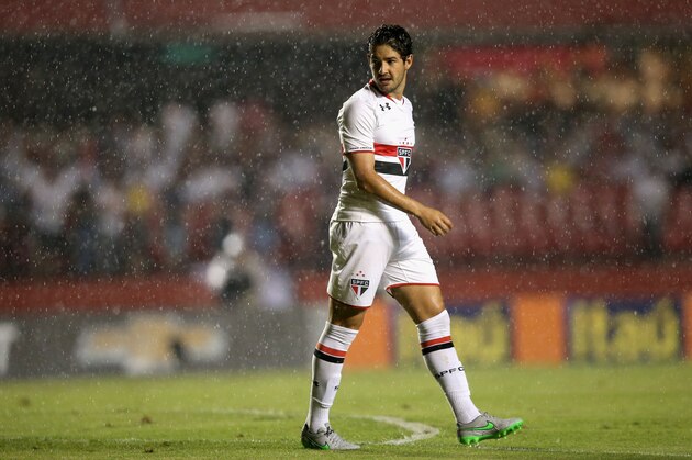 SAO PAULO, BRAZIL - NOVEMBER 19:  Pato of Sao Paulo looks on during the match between Sao Paulo and Atletico MG for the Brazilian Series A 2015 at Estadio do Morumbi on November 19, 2015 in Sao Paulo, Brazil.  (Photo by Friedemann Vogel/Getty Images)
