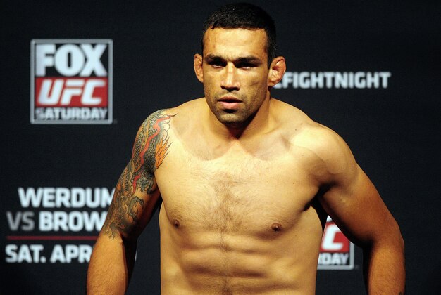 Apr 18, 2014; Orlando, FL, USA; Fabricio Werdum steps on the scale during a weigh-in for his heavyweight fight againTravis Browne for UFC on FOX 11 at Amway Center. Mandatory Credit: David Manning-USA TODAY Sports