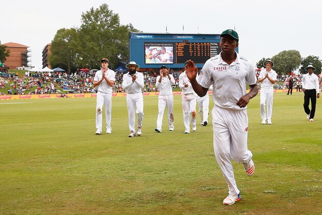 CENTURION, SOUTH AFRICA - JANUARY 24: Kagiso Rabada of South Africa leaves the pitch after taking 7 wickets during day three of the 4th Test at Supersport Park on January 24, 2016 in Centurion, South Africa. (Photo by Julian Finney/Getty Images) CENTURION, SOUTH AFRICA - JANUARY 24: Kagiso Rabada of South Africa leaves the pitch after taking 7 wickets during day three of the 4th Test at Supersport Park on January 24, 2016 in Centurion, South Africa. (Photo by Julian Finney/Getty Images)