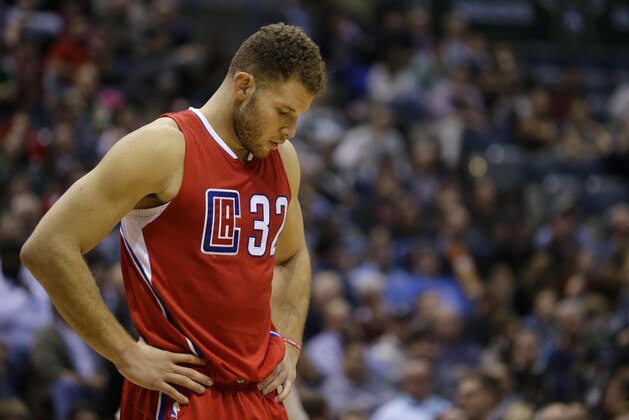 Los Angeles Clippers' Blake Griffin during an NBA basketball game against the Milwaukee Bucks Wednesday, Dec. 9, 2015, in Milwaukee. (AP Photo/Aaron Gash)