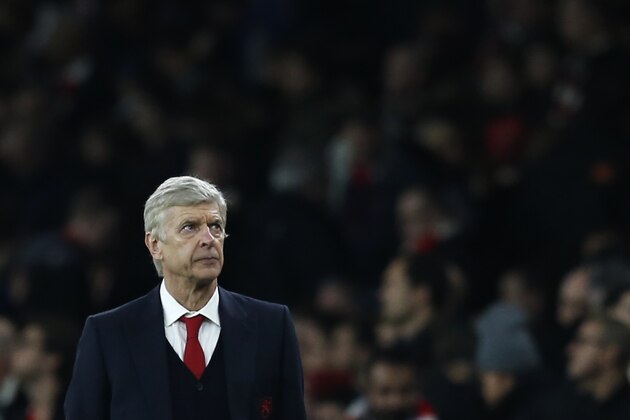 Arsenal's French manager Arsene Wenger gestures on the touchline during the English Premier League football match between Arsenal and Chelsea at the Emirates Stadium in London on January 24, 2016. Chelsea won the game 1-0. AFP PHOTO / IKIMAGES

RESTRICTED TO EDITORIAL USE. No use with unauthorized audio, video, data, fixture lists, club/league logos or 'live' services. Online in-match use limited to 45 images, no video emulation. No use in betting, games or single club/league/player publications. / AFP / IKIMAGES        (Photo credit should read IKIMAGES/AFP/Getty Images)