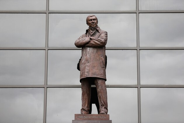 MANCHESTER, ENGLAND - AUGUST 22: The statue of Sir Alex Ferguson is pictured outside the ground prior to the Barclays Premier League match between Manchester United and Newcastle United at Old Trafford on August 22, 2015 in Manchester, England.  (Photo by Julian Finney/Getty Images)