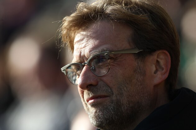 Liverpool's German manager Jurgen Klopp looks on ahead of the English Premier League football match between Norwich City and Liverpool at Carrow Road in Norwich, eastern England, on January 23, 2016. Liverpool won the game 5-4. AFP PHOTO / LINDSEY PARNABY

RESTRICTED TO EDITORIAL USE. No use with unauthorized audio, video, data, fixture lists, club/league logos or 'live' services. Online in-match use limited to 75 images, no video emulation. No use in betting, games or single club/league/player publications. / AFP / LINDSEY PARNABY        (Photo credit should read LINDSEY PARNABY/AFP/Getty Images)
