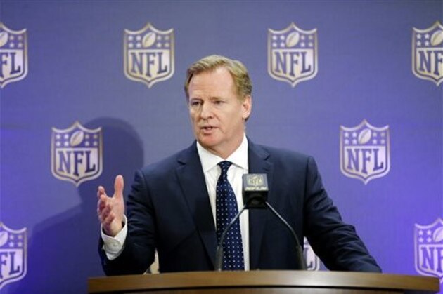 NFL Commissioner Roger Goodell holds a press conference after the NFL owners meeting in Irving, Texas, Wednesday, Dec. 2, 2015. (AP Photo/Brandon Wade)