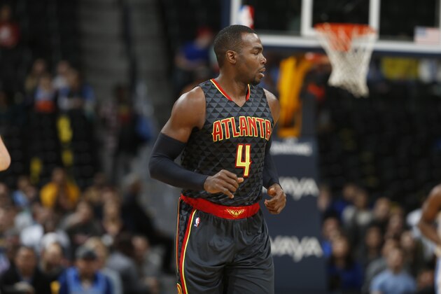 Atlanta Hawks forward Paul Millsap (4) in the first half of an NBA basketball game Monday, Jan. 25, 2016, in Denver. (AP Photo/David Zalubowski)