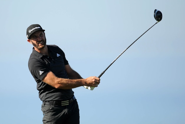 January 29, 2016; La Jolla, CA, USA;  Dustin Johnson hits from the thirteenth hole tee during the second round of the Farmers Insurance Open golf tournament at Torrey Pines Municipal Golf Course -  North Course. Mandatory Credit: Gary A. Vasquez-USA TODAY Sports