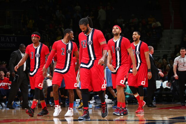 WASHINGTON, DC -  JANUARY 28: The Washington Wizards are seen against the Denver Nuggets on January 28, 2016 at Verizon Center in Washington, DC. NOTE TO USER: User expressly acknowledges and agrees that, by downloading and or using this Photograph, user is consenting to the terms and conditions of the Getty Images License Agreement. Mandatory Copyright Notice: Copyright 2016 NBAE (Photo by Ned Dishman/NBAE via Getty Images)