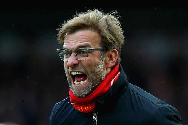 LONDON, ENGLAND - JANUARY 02:  Jurgen Klopp, manager of Liverpool reacts during the Barclays Premier League match between West Ham United and Liverpool at Boleyn Ground on January 2, 2016 in London, England.  (Photo by Clive Rose/Getty Images)