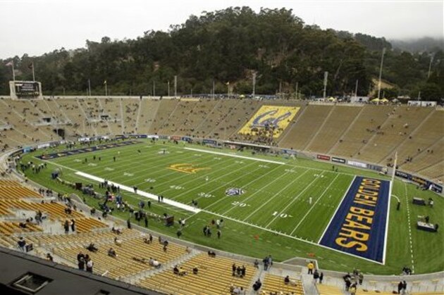 Fans enter the newly retro-fitted Memorial Stadium for the Nevada-California NCAA college football game Saturday, Sept. 1, 2012, in Berkeley, Calif. (AP Photo/Ben Margot)