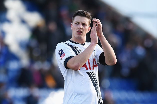 COLCHESTER, ENGLAND - JANUARY 30:  Kevin Wimmer of Tottenham Hotspur applauds the away supporters after his team's 4-1 win in the Emirates FA Cup Fourth Round match between Colchester United and Tottenham Hotspur at Weston Homes Community Stadium on January 30, 2016 in Colchester, England.  (Photo by Michael Regan/Getty Images)