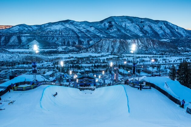 ASPEN, CO - JANUARY 28: Dusk settles over the superpipe at the Winter X Games 2016 Aspen at Buttermilk Mountain on January 28, 2016, in Aspen, Colorado. (Photo by Chris Council/Getty Images)