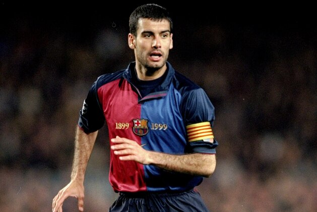 1 Mar 2000:  Pep Guardiola of Barcelona during the UEFA Champions League group A match against Porto at the Nou Camp in Barcelona, Spain. Barcelona won 4-2. \ Mandatory Credit: Shaun Botterill /Allsport