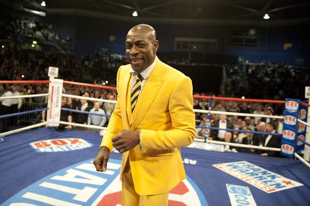 GLASGOW, SCOTLAND - MARCH 10: Frank Bruno attends the WBO World Lightweight title fight between Ricky Burns and Paulus Mosesat the Braehead Arena on March 10, 2012 in Glasgow, Scotland. (Photo by Rob Casey/Getty Images)