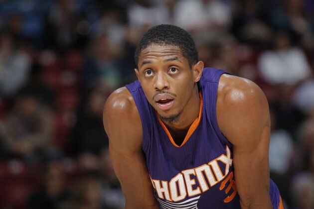 SACRAMENTO, CA - JANUARY 2: Brandon Knight #3 of the Phoenix Suns looks on during the game against the Sacramento Kings on January 2, 2016 at Sleep Train Arena in Sacramento, California. NOTE TO USER: User expressly acknowledges and agrees that, by downloading and or using this photograph, User is consenting to the terms and conditions of the Getty Images Agreement. Mandatory Copyright Notice: Copyright 2016 NBAE (Photo by Rocky Widner/NBAE via Getty Images)