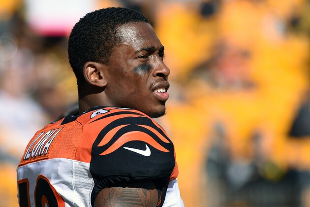 PITTSBURGH, PA - NOVEMBER 1:  Safety George Iloka #43  of the Cincinnati Bengals looks on from the field before a game against the Pittsburgh Steelers at Heinz Field on November 1, 2015 in Pittsburgh, Pennsylvania.  The Bengals defeated the Steelers 16-10. (Photo by George Gojkovich/Getty Images)