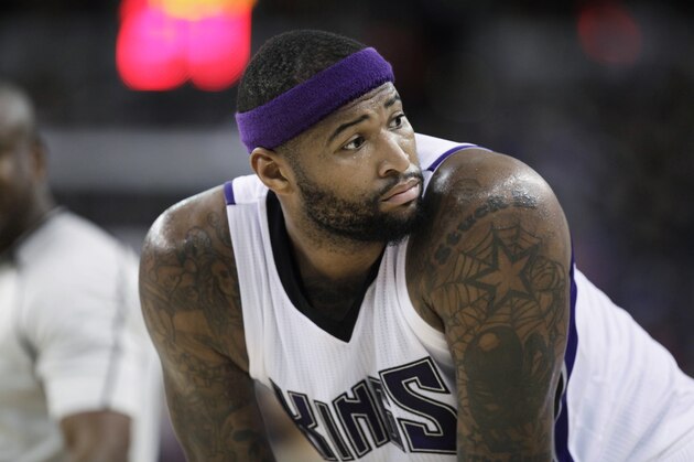 Sacramento Kings center DeMarcus Cousins pauses before shooting free throws during the second half of the team's NBA basketball game against the Indiana Pacers in Sacramento, Calif., on Saturday, Jan. 23, 2016. The Kings won 108-97. (AP Photo/Steve Yeater)