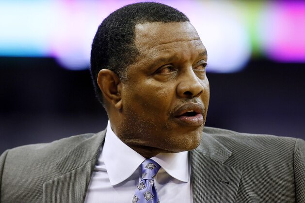 New Orleans Pelicans head coach Alvin Gentry reacts during the second half of an NBA basketball game Thursday, Jan. 21, 2016, in New Orleans. The Pelicans won 115-99. (AP Photo/Jonathan Bachman)