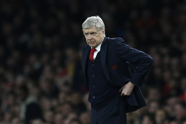 Arsenal's French manager Arsene Wenger looks on from the touchline during the English Premier League football match between Arsenal and Chelsea at the Emirates Stadium in London on January 24, 2016. AFP PHOTO / IKIMAGES

RESTRICTED TO EDITORIAL USE. No use with unauthorized audio, video, data, fixture lists, club/league logos or 'live' services. Online in-match use limited to 45 images, no video emulation. No use in betting, games or single club/league/player publications. / AFP / IKIMAGES        (Photo credit should read IKIMAGES/AFP/Getty Images)