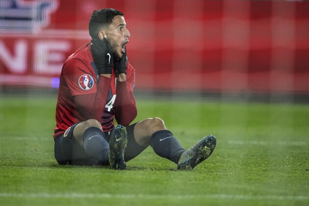 OSLO, NORWAY - NOVEMBER 12: Omar Elabdellaoui  of Norway  during the Euro 2016 Qualifier between Norway and Hungary at the Ullevaal Stadion  on November 12, 2015 in Oslo, Norway.  (Photo by Trond Tandberg/Getty Images)
