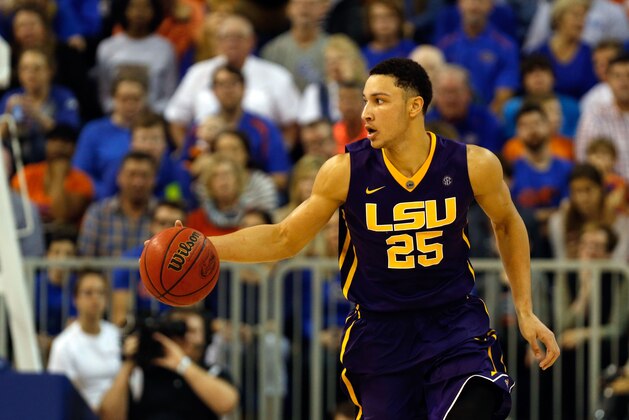 Jan 9, 2016; Gainesville, FL, USA; LSU Tigers forward Ben Simmons (25) dribbles the ball against the Florida Gators during the second half at Stephen C. O'Connell Center. Florida Gators defeated the LSU Tigers 68-62. Mandatory Credit: Kim Klement-USA TODAY Sports