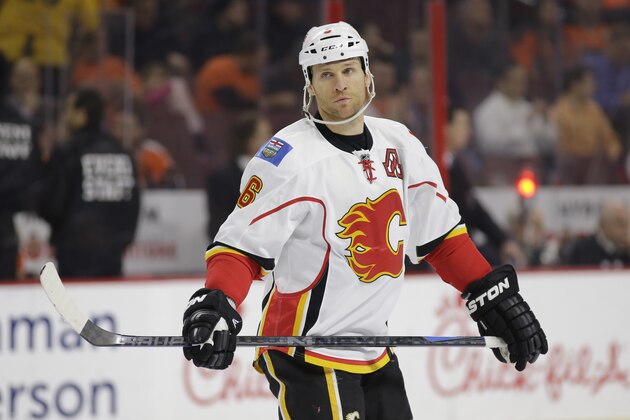 Calgary Flames' Dennis Wideman in action during an NHL hockey game against the Philadelphia Flyers, Tuesday, March 3, 2015, in Philadelphia. (AP Photo/Matt Slocum) Calgary Flames' Dennis Wideman in action during an NHL hockey game against the Philadelphia Flyers, Tuesday, March 3, 2015, in Philadelphia. (AP Photo/Matt Slocum)