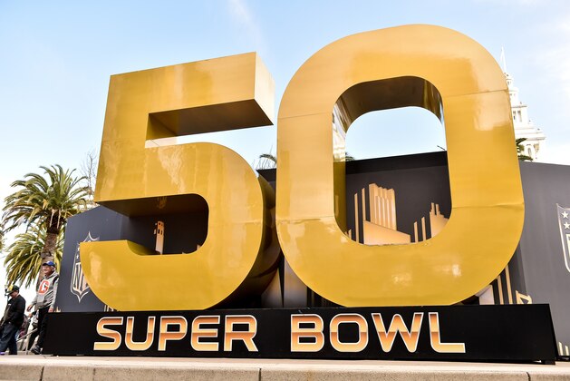 SAN FRANCISCO, CA - FEBRUARY 04:  Super Bowl 50 signage is displayed around Super Bowl City on February 4, 2016 in San Francisco, California.  (Photo by Mike Windle/Getty Images)