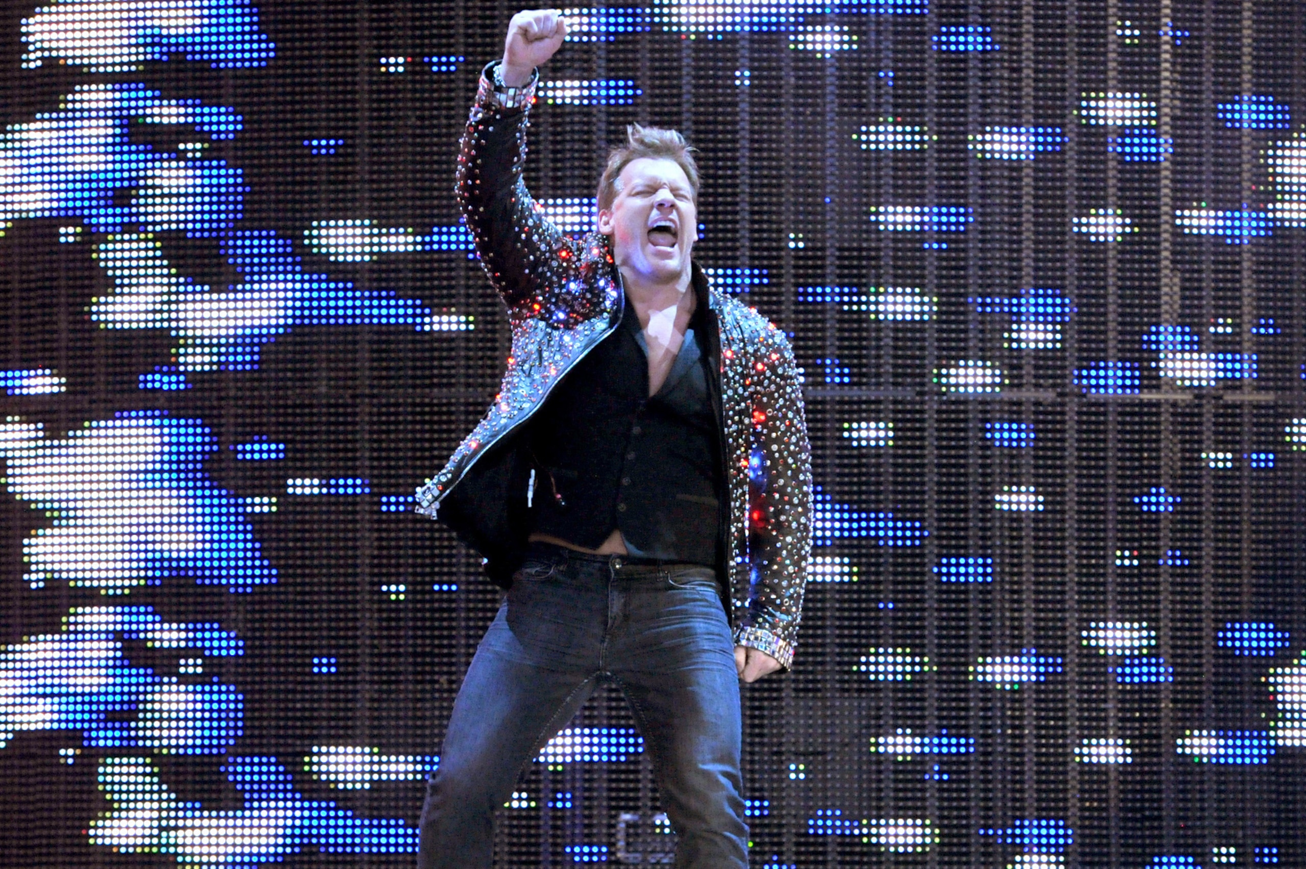 Wrestler Chris Jericho attends the NBCUniversal Cable Entertainment 2015 Upfront at The Javits Center on Thursday, May 14, 2015, in New York. (Photo by Evan Agostini/Invision/AP)