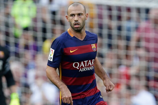 Javier Mascherano of FC Barcelona during the Primera Division match between FC Barcelona and Las Palmas on September 26, 2015 at Camp Nou stadium in Barcelona, Spain.(Photo by VI Images via Getty Images)