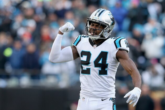 CHARLOTTE, NC - JANUARY 17:   Josh Norman #24 of the Carolina Panthers reacts after a play against the Seattle Seahawks in the 3rd quarter during the NFC Divisional Playoff Game at Bank of America Stadium on January 17, 2016 in Charlotte, North Carolina.  (Photo by Streeter Lecka/Getty Images)