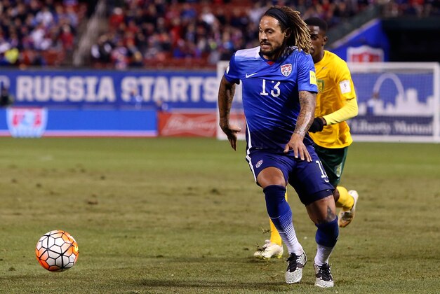 Nov 13, 2015; St.Louis, MO, USA; USA midfielder Jermaine Jones (13)  chases after a loose ball during the second half of a FIFA World Cup Qualifying soccer match against St. Vincent & The Grenadines at Busch Stadium. USA won 6-1. Mandatory Credit: Scott Kane-USA TODAY Sports