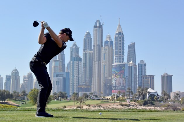 DUBAI, UNITED ARAB EMIRATES - FEBRUARY 06:  Danny Willett of England on the 8th tee during the third round of the Omega Dubai Desert Classic on the Majlis course at the Emirates Golf Club on February 6, 2016 in Dubai, United Arab Emirates.  (Photo by Ross Kinnaird/Getty Images)
